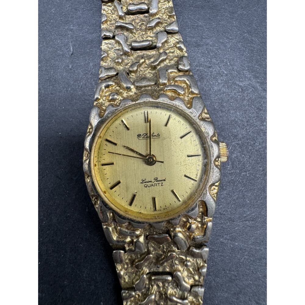 Dufonte Lucien Piccard Watch Womens Nugget Watch Gold Tone 24mm Case Classic